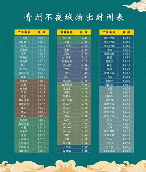 青州不夜城節目表